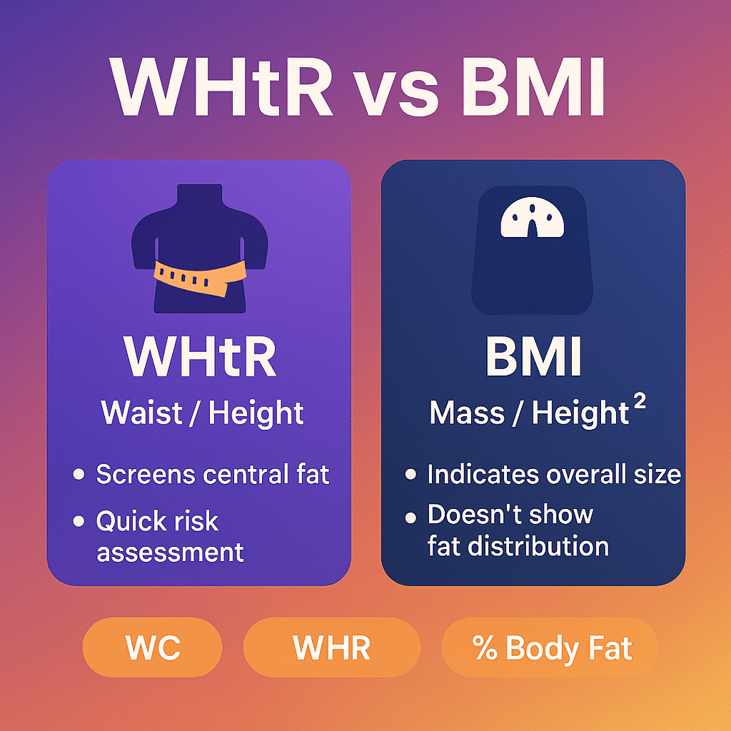مقایسه محاسبه گر نسبت دور کمر به قد ( WHtR ) با شاخص توده بدنی bmi