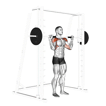 Standing Smith Machine Shoulder Press