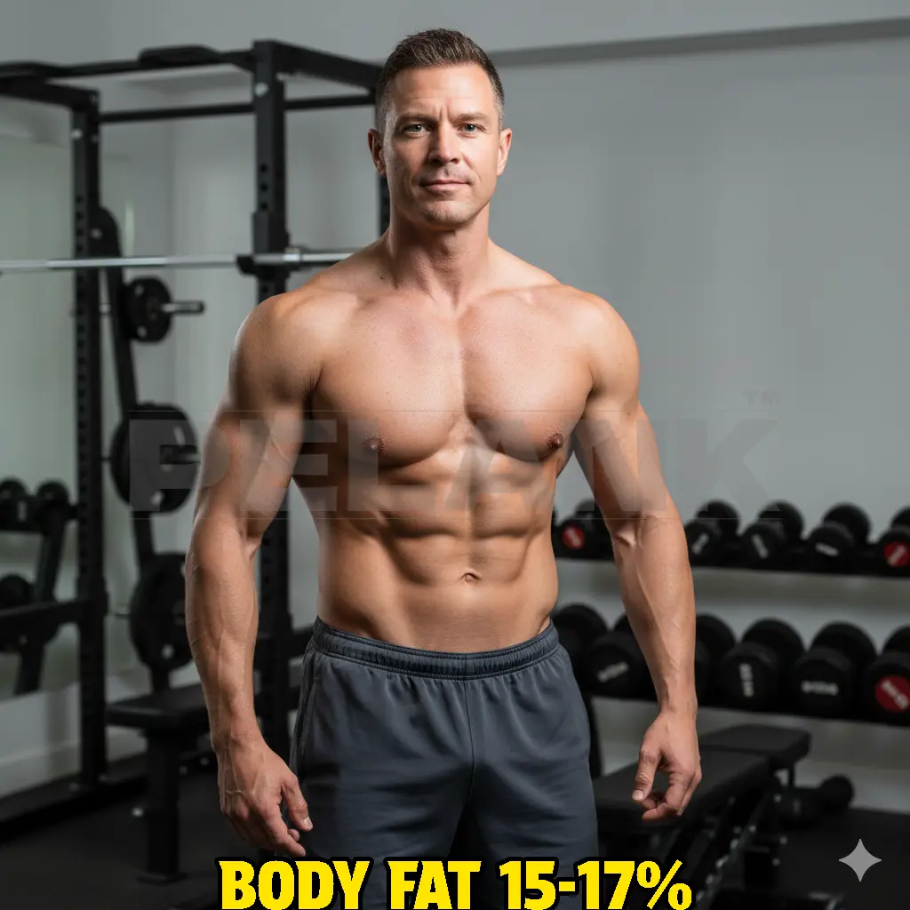 body fat 15-17%