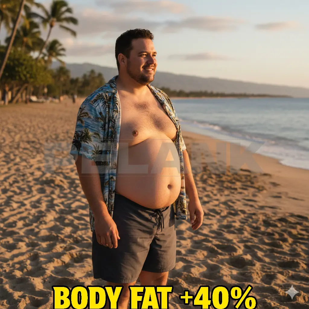 body fat +40%
