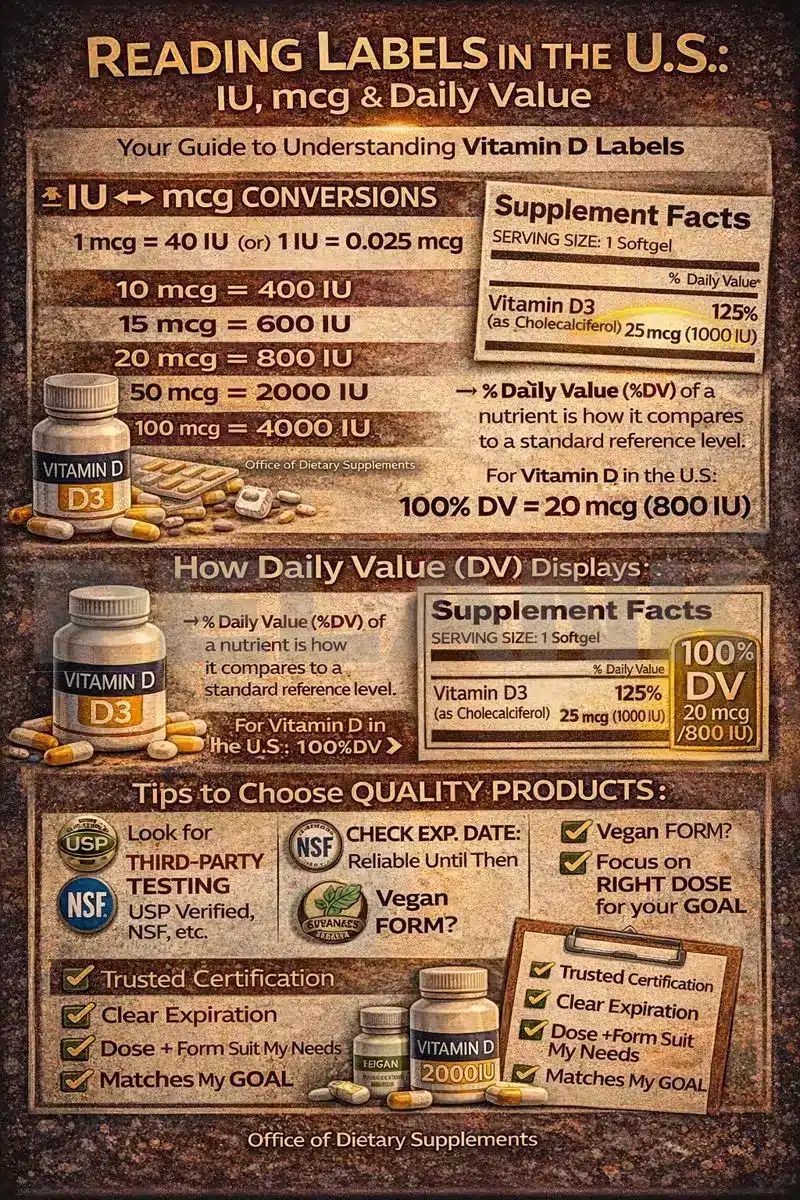 ویتامین D 14 لیبل خوانی ویتامین D در آمریکا