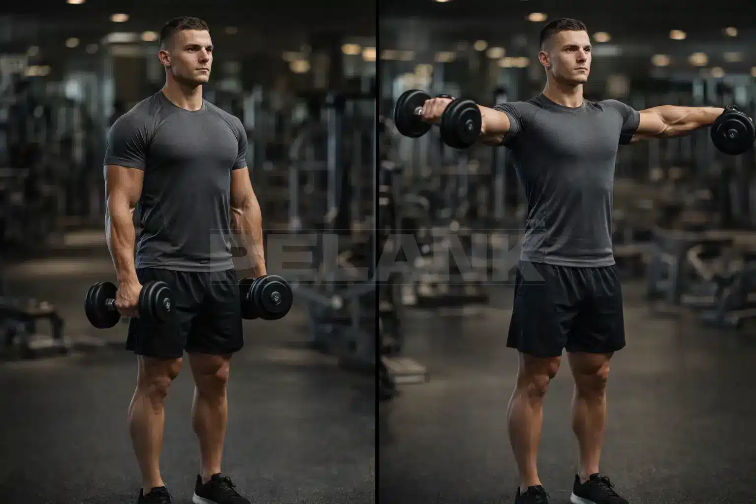 نشر جانب دمبل ایستاده